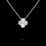 Vintage Alhambra Pendant - Guilloch?? Rhodium-Plated 18K White Gold