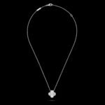 Vintage Alhambra Pendant - Guilloch?? Rhodium-Plated 18K White Gold - Image 6