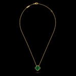 Vintage Alhambra Pendant - 18K Yellow Gold and Malachite - Image 5