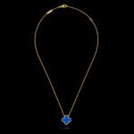 Vintage Alhambra Pendant - 18K Yellow Gold and Blue Agate - Image 4