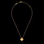 Vintage Alhambra Pendant - Textured Yellow Gold - Image 3