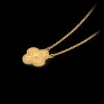 Vintage Alhambra Pendant - Textured Yellow Gold - Image 4