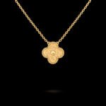 Vintage Alhambra Pendant - Textured Yellow Gold