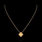 Vintage Alhambra Pendant - Textured Yellow Gold - Image 6