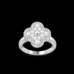 Vintage Alhambra Ring - Rhodium-Plated 18K White Gold and Diamonds