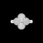 Vintage Alhambra Ring - Guilloch?? Rhodium-Plated 18K White Gold - Image 4