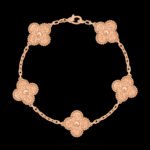 Vintage Alhambra Van Cleef & Arpels (VCA),Bracelet, 5 Motifs - Textured Rose Gold - Image 4