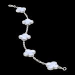 Vintage Alhambra Van Cleef & Arpels (VCA),Bracelet, 5 Motifs - Rhodium-Plated 18K White Gold and Chalcedony