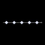 Vintage Alhambra Van Cleef & Arpels (VCA),Bracelet, 5 Motifs - Rhodium-Plated 18K White Gold and Chalcedony - Image 6