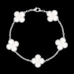 Vintage Alhambra Van Cleef & Arpels (VCA),Bracelet, 5 Motifs - Rhodium-Plated 18K White Gold and White Mother-of-Pearl - Image 2