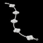 Vintage Alhambra Van Cleef & Arpels (VCA),Bracelet, 5 Motifs - Rhodium-Plated 18K White Gold and Diamonds