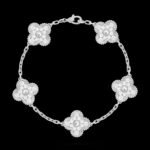 Vintage Alhambra Van Cleef & Arpels (VCA),Bracelet, 5 Motifs - Rhodium-Plated 18K White Gold and Diamonds - Image 3