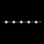 Vintage Alhambra Van Cleef & Arpels (VCA),Bracelet, 5 Motifs - Rhodium-Plated 18K White Gold and Diamonds - Image 6