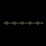 Vintage Alhambra Van Cleef & Arpels (VCA),Bracelet, 5 Motifs - 18K Yellow Gold and Malachite - Image 5