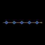 Vintage Alhambra Van Cleef & Arpels (VCA),Bracelet, 5 Motifs - 18K Yellow Gold and Blue Agate - Image 4