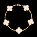 Vintage Alhambra Van Cleef & Arpels (VCA),Bracelet, 5 Motifs - 18K Yellow Gold and White Mother-of-Pearl - Image 5