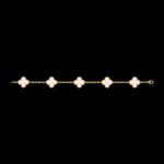Vintage Alhambra Van Cleef & Arpels (VCA),Bracelet, 5 Motifs - 18K Yellow Gold and White Mother-of-Pearl - Image 6
