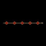 Vintage Alhambra Van Cleef & Arpels (VCA),Bracelet, 5 Motifs - 18K Yellow Gold and Carnelian - Image 4
