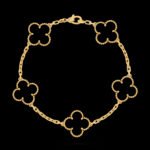 Vintage Alhambra Van Cleef & Arpels (VCA),Bracelet, 5 Motifs - 18K Yellow Gold and Onyx - Image 3
