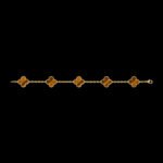 Vintage Alhambra Van Cleef & Arpels (VCA),Bracelet, 5 Motifs - 18K Yellow Gold and Tigers Eye - Image 4