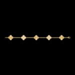 Vintage Alhambra Van Cleef & Arpels (VCA),Bracelet, 5 Motifs - Guilloch 18K Yellow Gold and Diamonds - Image 5