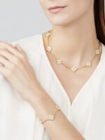 Vintage Alhambra Van Cleef & Arpels (VCA),Bracelet, 5 Motifs - 18K Yellow Gold and Diamonds - Image 4
