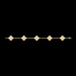 Vintage Alhambra Van Cleef & Arpels (VCA),Bracelet, 5 Motifs - 18K Yellow Gold and Diamonds - Image 5