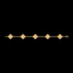 Vintage Alhambra Van Cleef & Arpels (VCA),Bracelet, 5 Motifs - Textured Yellow Gold - Image 2