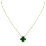 Vintage Alhambra Pendant - 18K Yellow Gold and Malachite