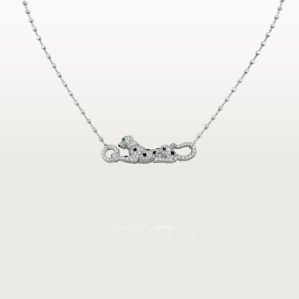 Panthère de Cartier Pendant Necklace,Cartier with Pavé Diamonds, 18K White Gold