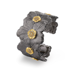BLOSSOMS DIAMONDS Gold-Vermeil Silver Gardenia Cuff Buccellati,Bracelet with Stud Detail and Fancy Diamonds