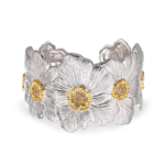 BLOSSOMS DIAMONDS Gold-Vermeil Silver Gardenia Cuff Buccellati,Bracelet with Fancy Diamonds - Image 2