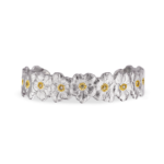 BLOSSOMS DIAMONDS Gold-Vermeil Silver Gardenia Cuff Buccellati,Bracelet with Fancy Diamonds - Image 2