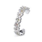 BLOSSOMS DIAMONDS Gold-Vermeil Silver Gardenia Cuff Buccellati,Bracelet with Fancy Diamonds