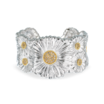 BLOSSOMS DIAMONDS Gold-Vermeil Silver Daisy Cuff Buccellati,Bracelet with Fancy Diamonds - Image 2