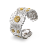 BLOSSOMS DIAMONDS Gold-Vermeil Silver Daisy Cuff Buccellati,Bracelet with Fancy Diamonds